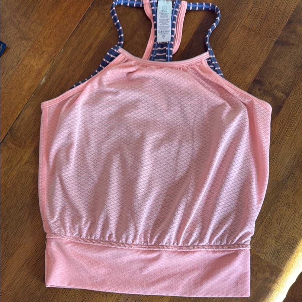 Pink and Gray Athletic Tank Top